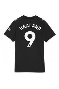 Manchester City Erling Haaland #9 Jalkapallovaatteet Naisten Vieraspaita 2025-26 Lyhythihainen